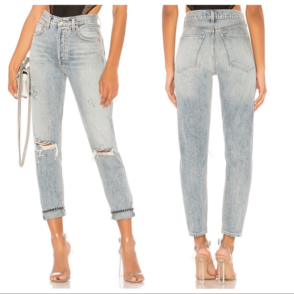 agolde - jamie high rise classic jeans resolution